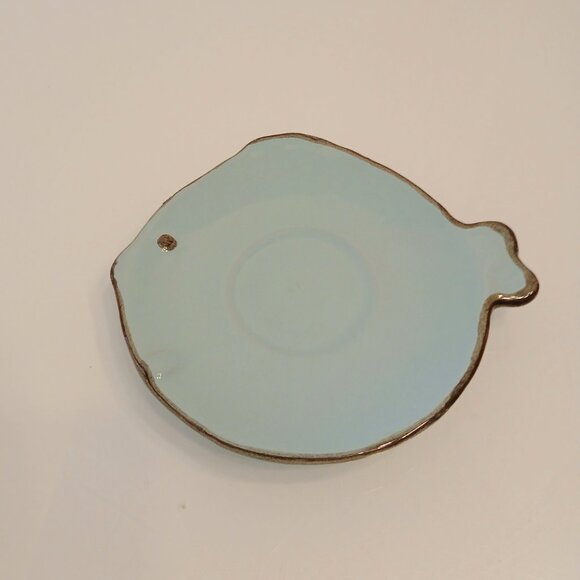 Riomaggiore Italy Fish Cup And Saucer Handcrafted Cup And Saucer Seafoam Green - Picture 7 of 8